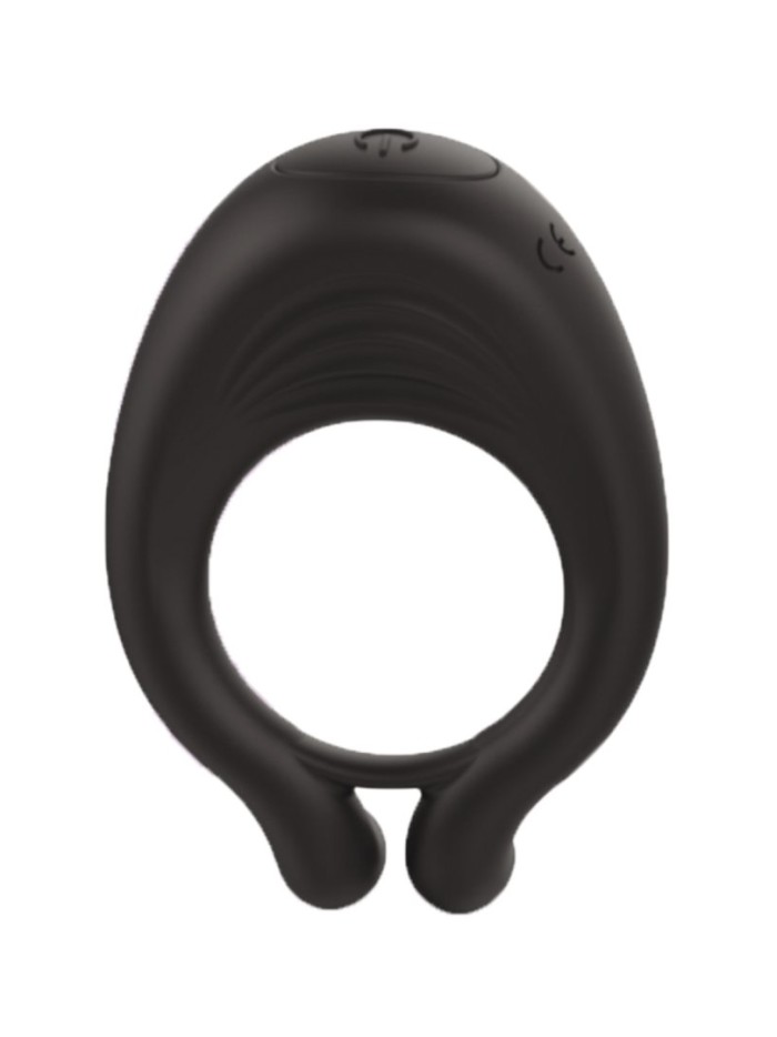 OCTAVE, Cockring Noir dans un silicone médical doux avec 1 mode de vibration 