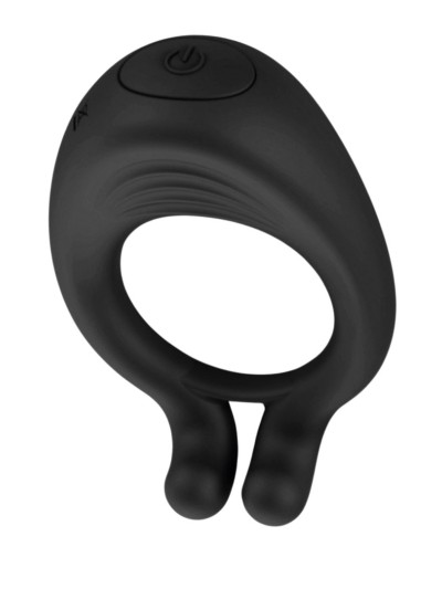 OCTAVE, Cockring Noir dans un silicone médical doux avec 1 mode de vibration 