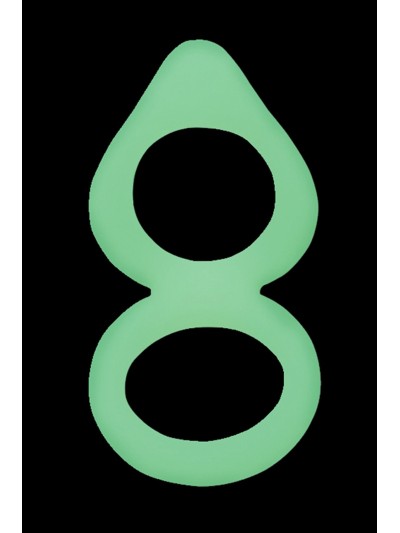 Double cockring vert fluorescent en silicone 