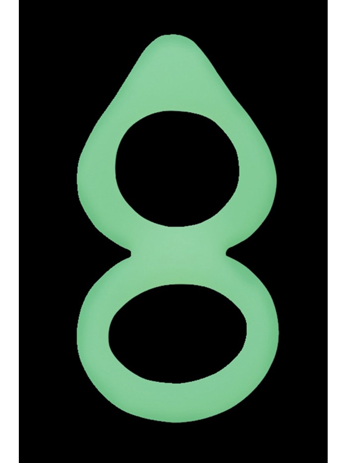 Double cockring vert fluorescent en silicone 