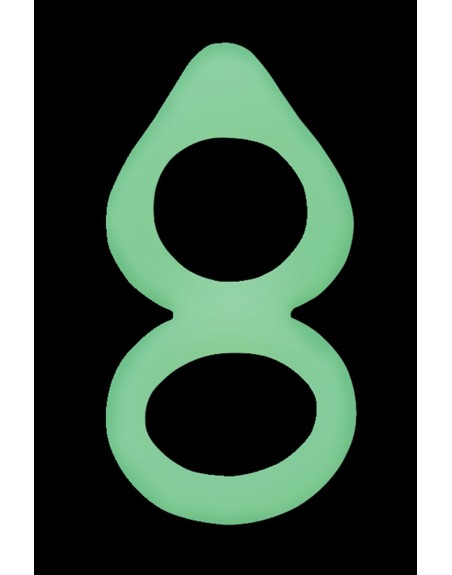 Double cockring vert fluorescent en silicone 