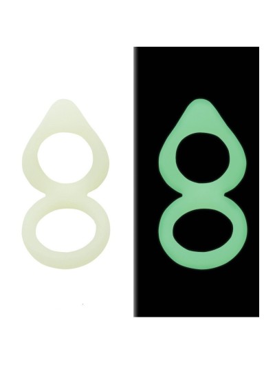 Double cockring vert fluorescent en silicone 