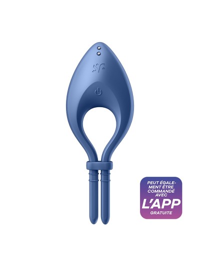 Cockring vibrant connecté USB bleu Bullseye Satisfyer 