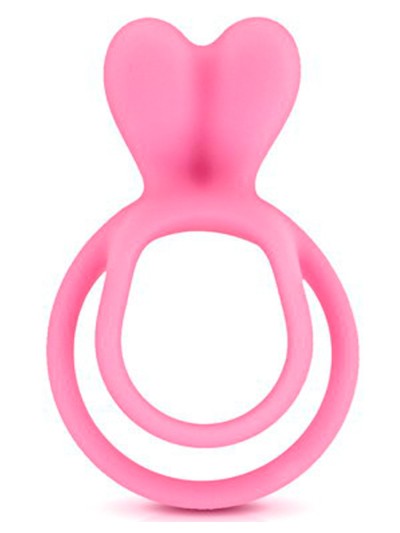 Double cockring rose avec stimulateur de clitoris 