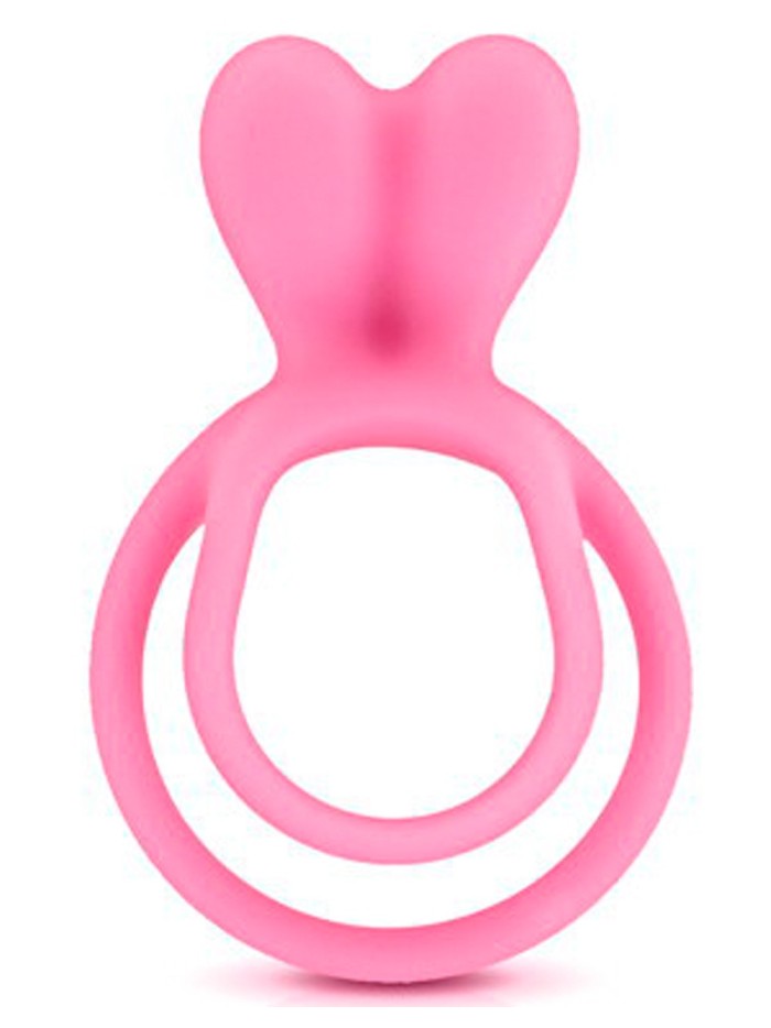 Double cockring rose avec stimulateur de clitoris 