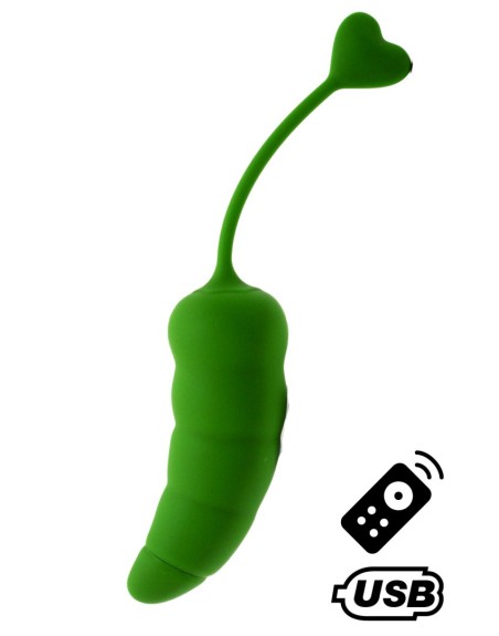 PIMENTO, Un Œuf vibrant avec télécommande, couleur et forme Piment en silicone médical 
