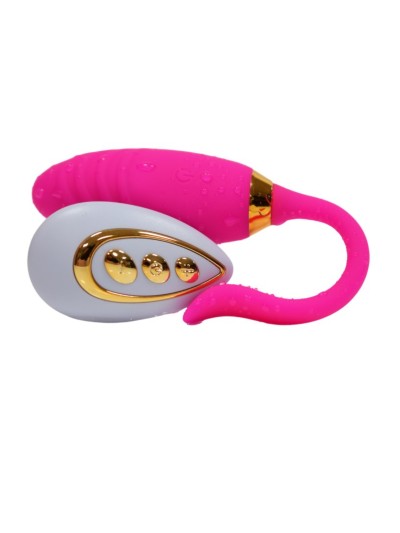 PLEASURE, Un Œuf vibrant USB avec télécommande, dans un silicone médical doux et rainuré 