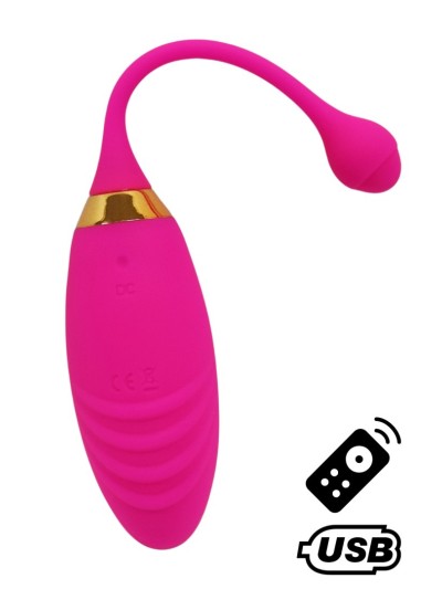 SUNDAY, Un Œuf vibrant USB avec télécommande, dans un silicone médical doux et rainuré 