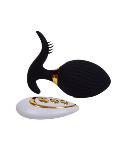 WAVE , Un Œuf vibrant noir USB avec stimulation clitoridienne, doté d'une télécommande 