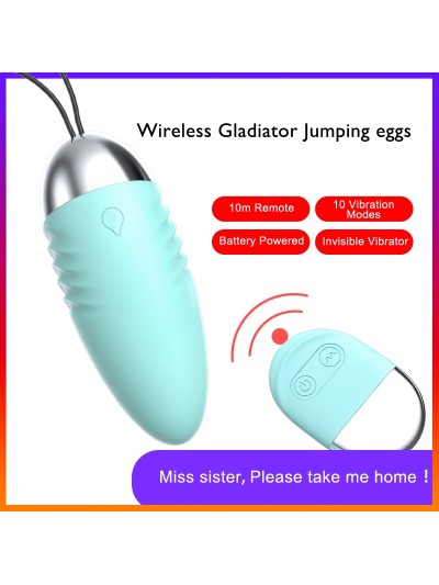 Oeuf  vibrant turquoise avec télécommande à piles  