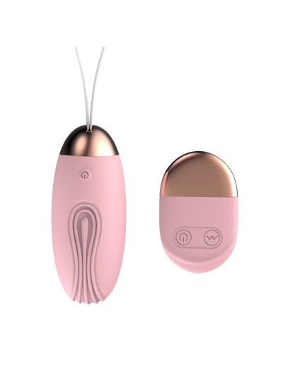 Oeuf vibrant rainuré rose USB avec télécommande 