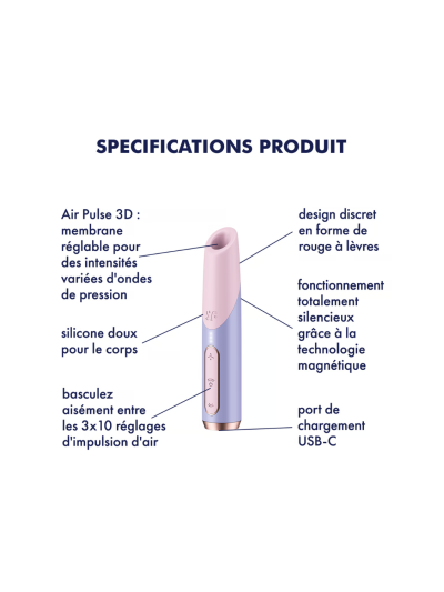 Stimulateur clitoridien de voyage Bold Kiss Satisfyer 