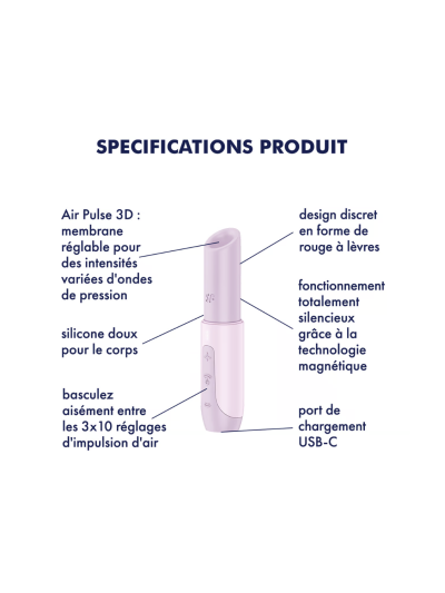 Stimulateur clitoridien de voyage Secret Kiss Satisfyer 