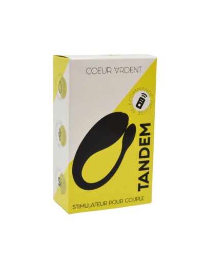 TANDEM Noir, stimulateur pour couple USB avec télécommande en silicone médical  