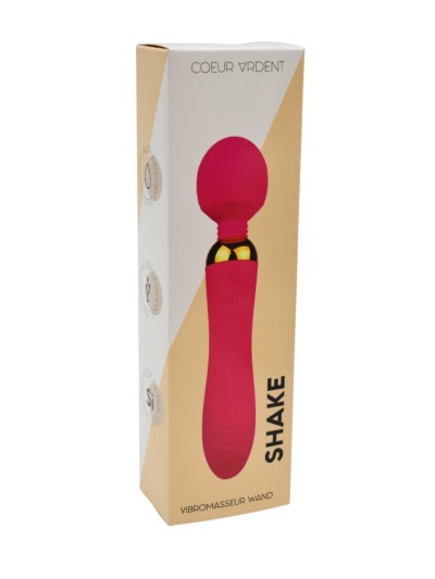 SHAKE Rose, Vibromasseur Wand USB en silicone médical avec 2 puissants moteurs indépendants 