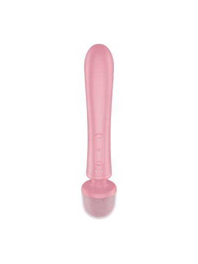 2 en 1 Vibromasseur rabbit et wand rose USB Triple Lover Satisfyer 