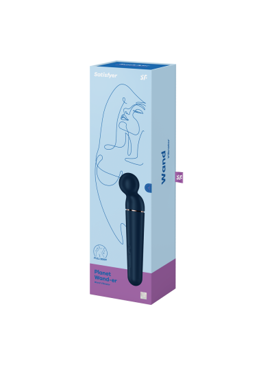 Vibromasseur wand bleu USB 60 vibrations Planet Wand-er Satisfyer 