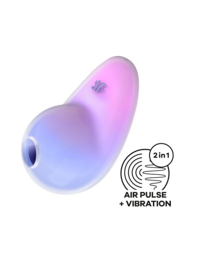 Stimulateur clitoridien par onde de pression sans contact et par vibration USB violet et rose, Pixie Dust Satisfyer 