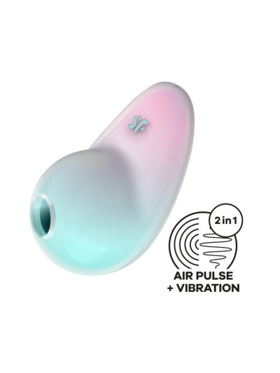 Stimulateur clitoridien par onde de pression sans contact et par vibration USB vert et rose, Pixie Dust Satisfyer 