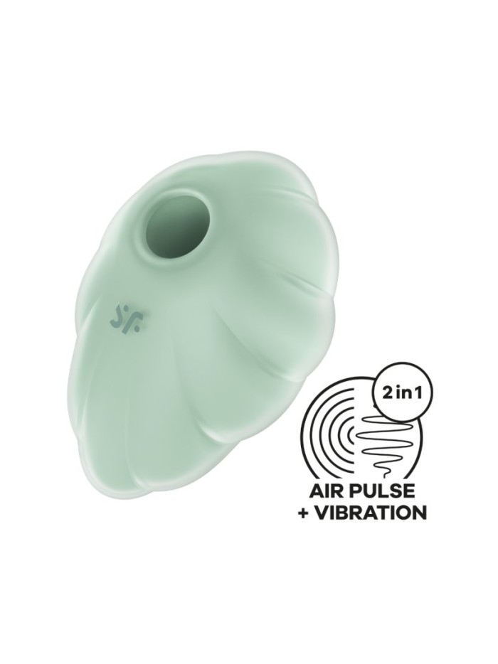 Stimulateur clitoridien par onde de pression sans contact et par vibration USB vert menthe, Cloud Dancer Satisfyer 