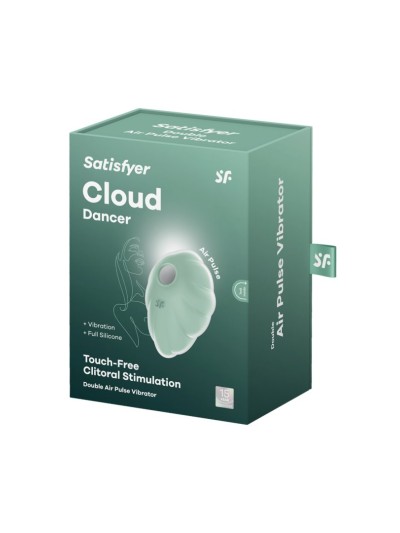 Stimulateur clitoridien par onde de pression sans contact et par vibration USB vert menthe, Cloud Dancer Satisfyer 