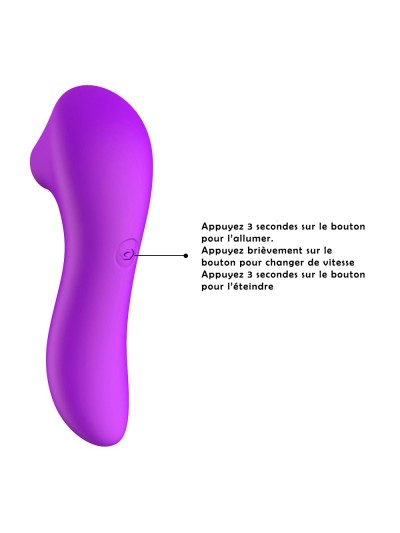 Stimulateur succion de clitoris et tétons USB violet 