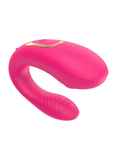 Vibromasseur de couple rose, USB avec 2 moteurs pour stimulation Point G et clitoridienne avec télécommande 