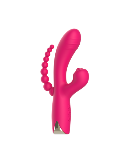Vibromasseur triple stimulation USB rose Snappy Bunny 