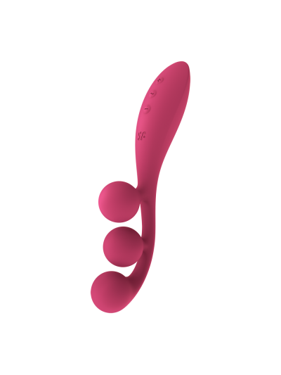 Vibromasseur triple stimulation flexible, anal, vaginale, clitoridienne Tri Ball rouge USB Satisfyer 