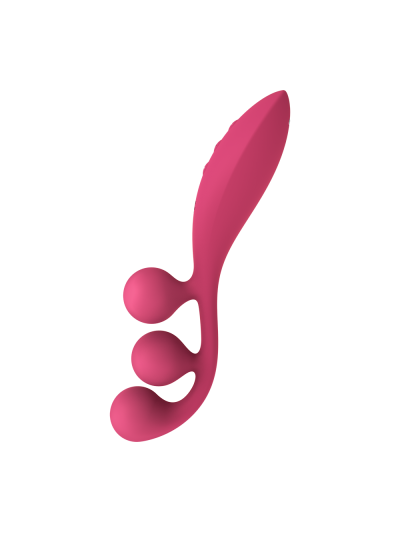 Vibromasseur triple stimulation flexible, anal, vaginale, clitoridienne Tri Ball rouge USB Satisfyer 