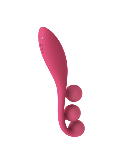 Vibromasseur triple stimulation flexible, anal, vaginale, clitoridienne Tri Ball rouge USB Satisfyer 