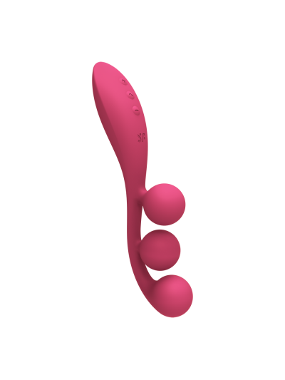 Vibromasseur triple stimulation flexible, anal, vaginale, clitoridienne Tri Ball rouge USB Satisfyer 