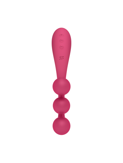 Vibromasseur triple stimulation flexible, anal, vaginale, clitoridienne Tri Ball rouge USB Satisfyer 