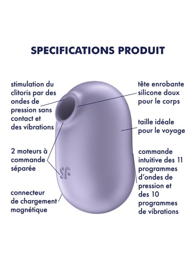 Stimulateur de clitoris violet Pro To Go 2 Satisfyer 