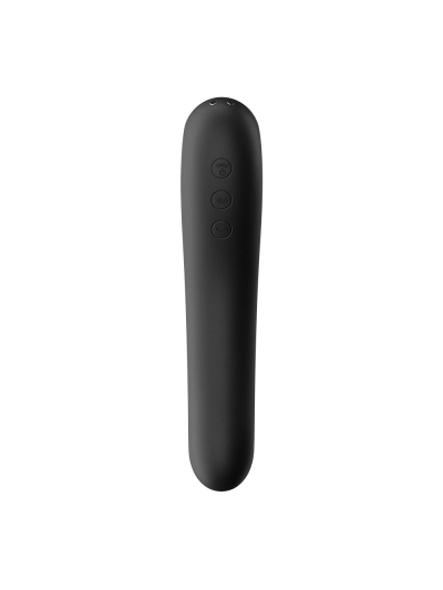 2 en 1 Stimulateur de clitoris et vibromasseur connecté USB noir Dual Kiss Satisfyer 