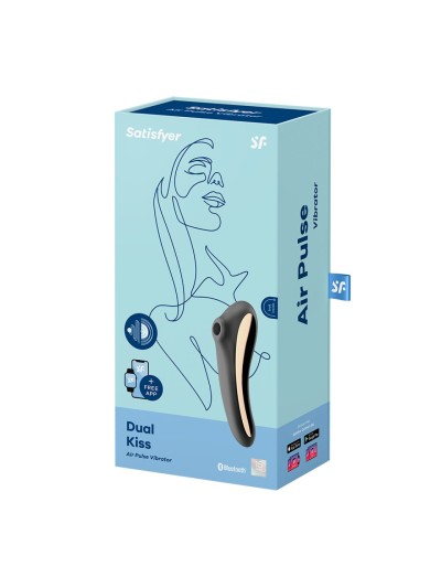 2 en 1 Stimulateur de clitoris et vibromasseur connecté USB noir Dual Kiss Satisfyer 