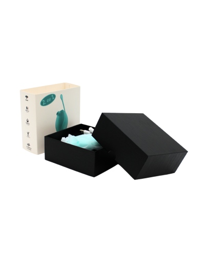 2en1 Stimulateur clitoridien à picots par aspiration avec son œuf vibrant à distance turquoise 