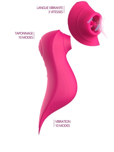 Le vibromasseur stimulateur Fuschia 3 en 1 
