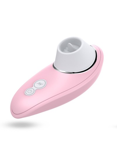 Vibromasseur rose à langue vibrante pour cunnilingus 