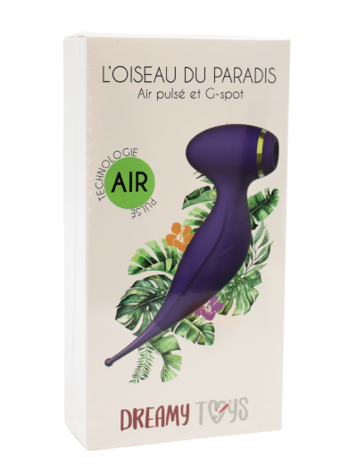 Oiseau du Paradis - Vibromasseur 2 en 1 avec vibration clitoridienne par membrane et embout stimulateur violet 