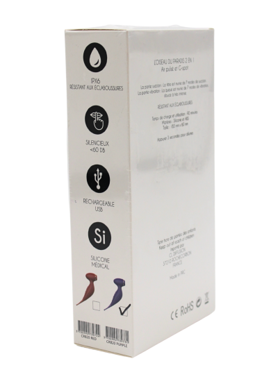 Oiseau du Paradis - Vibromasseur 2 en 1 avec vibration clitoridienne par membrane et embout stimulateur violet 