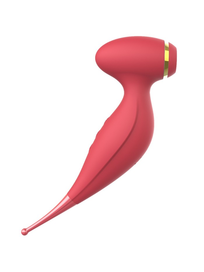 Oiseau du Paradis - Vibromasseur 2 en 1 avec vibration clitoridienne par membrane et embout stimulateur rouge 