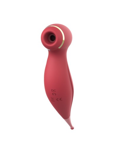 Oiseau du Paradis - Vibromasseur 2 en 1 avec vibration clitoridienne par membrane et embout stimulateur rouge 