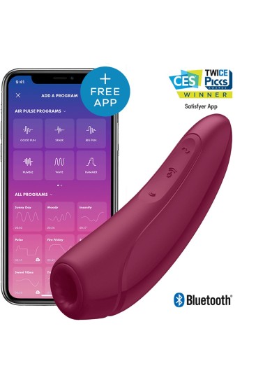 Stimulateur clitoridien connecté bordeaux Curvy 1 Satisfyer 