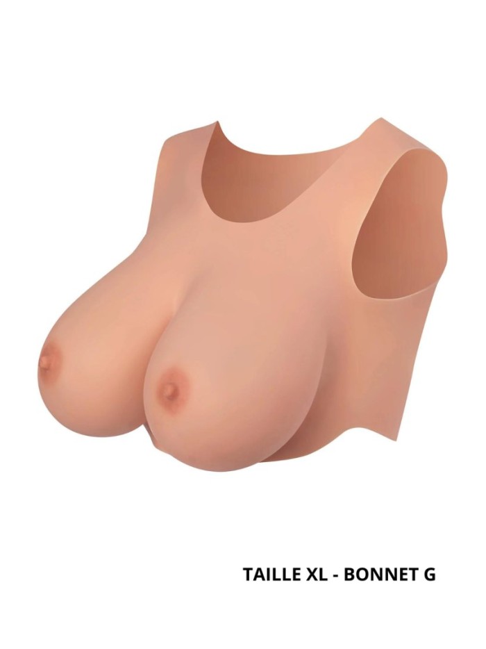 Buste seins réaliste couleur peau claire Taille XL Bonnet G 