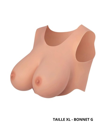 Buste seins réaliste couleur peau claire Taille XL Bonnet G 