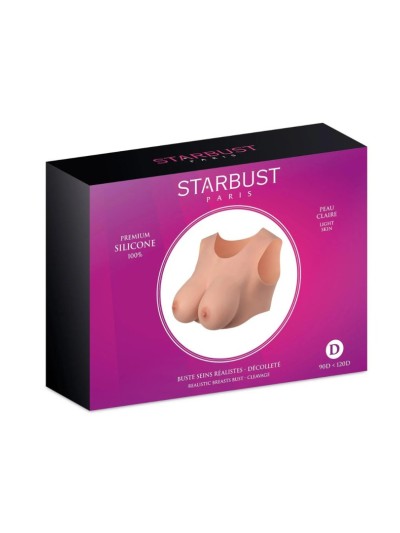 Buste seins réaliste couleur peau claire Taille M Bonnet D 