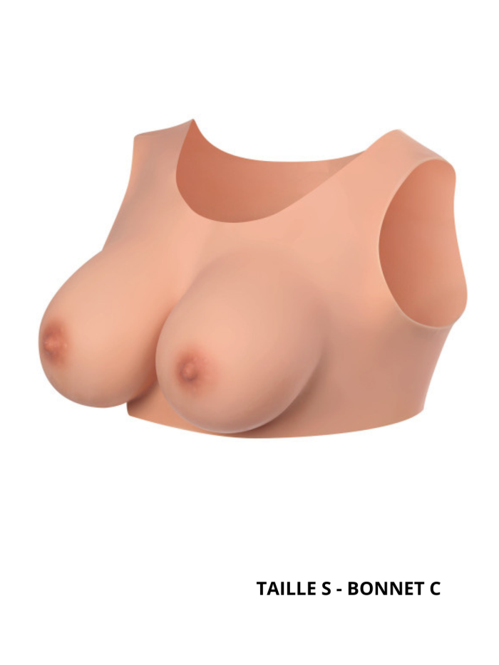 Buste seins réaliste couleur peau claire Taille S Bonnet C 