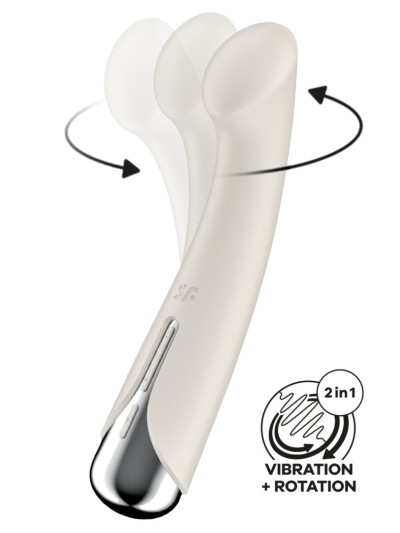 Vibromasseur point G tête rotative blanc USB Spinning g-spot 1 Satisfyer 
