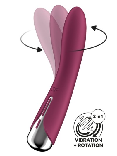 Vibromasseur USB tête rotative point G rouge Spinning Vibe 1 Satisfyer 